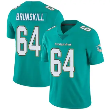 Aqua Men's Daniel Brunskill Miami Dolphins Limited Team Color Vapor Untouchable Jersey