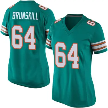 Aqua Women's Daniel Brunskill Miami Dolphins Game Alternate Jersey