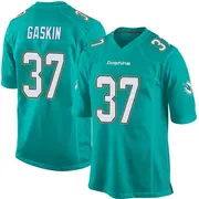 Aqua Youth Myles Gaskin Miami Dolphins Game Team Color Jersey