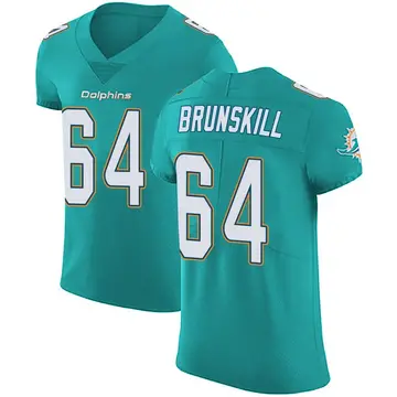Green Men's Daniel Brunskill Miami Dolphins Elite Aqua Team Color Vapor Untouchable Jersey