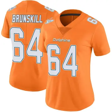 Orange Women's Daniel Brunskill Miami Dolphins Limited Color Rush Jersey