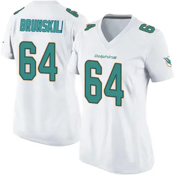 White Women's Daniel Brunskill Miami Dolphins Game Jersey